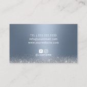 Carte De Visite Dusty Blue Silver Drives Maquillage Artiste Coiffe (Dos)