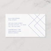 Carte De Visite Dusty Blue White Geometry Real Estate Agent (Dos)