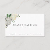 Carte De Visite Dusty Blue & White Hydrangea (Dos)