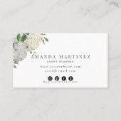 Carte De Visite Dusty Blue & White Hydrangea Social Media (Dos)