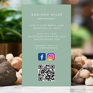 Carte De Visite Dusty Mint Réseaux Sociaux Instagram Facebook Code