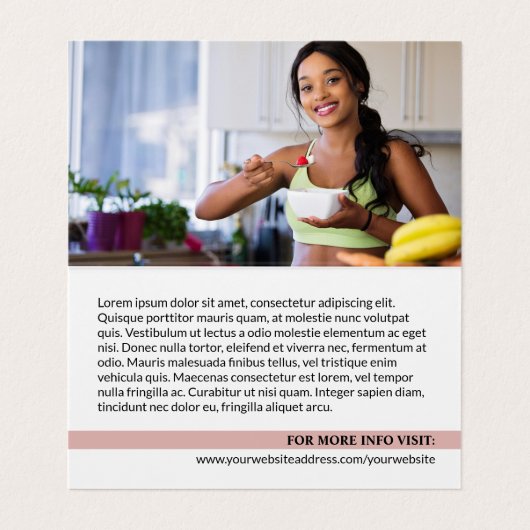 Carte De Visite Dusty Pink QR Code Photo Médias sociaux Icônes (Intérieur déplié)