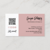 Carte De Visite Dusty Pink QR Code Photo Médias sociaux Icônes (Devant)