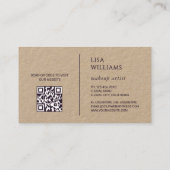 Carte De Visite Dusty Pink Watercolor Flowers Kraft (Dos)