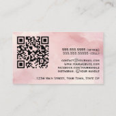 Carte De Visite Dusty Rose Abstrait Aquarelle et Gold QR Code (Dos)