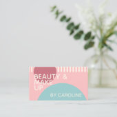 Carte De Visite Dusty Rose Blush Pink Mint Turquoise Green Art Mot (Debout devant)