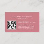 Carte De Visite Dusty Rose Bourgogne Aquarelle Floral QR Code (Dos)