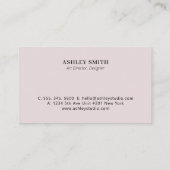 Carte De Visite Dusty Rose Simple Minimale Promotion Professionnel (Dos)