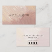 Carte De Visite Dusty Terracotta Brushstrokies médias sociaux (Devant / Derrière)