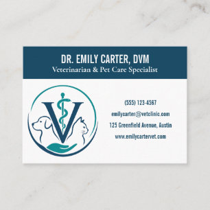 Carte de visite DVM moderne Vétérinaire professi