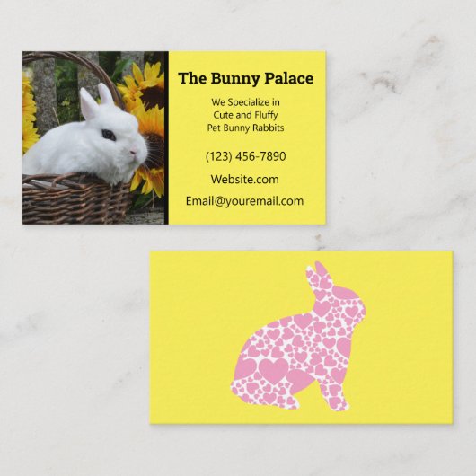 Carte De Visite Dwarf Hotot Bunny Rabbit Breeder (Devant / Derrière)