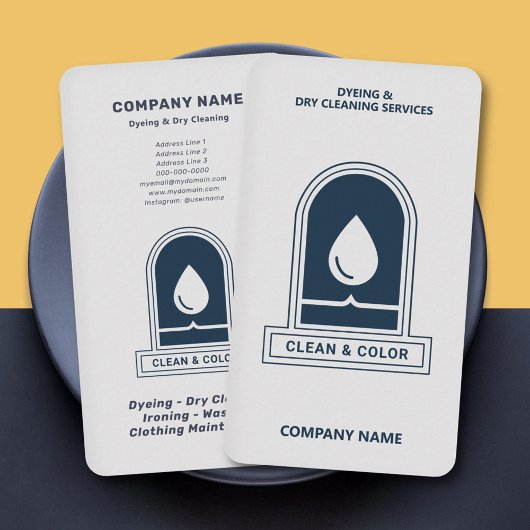 Carte De Visite Dyeing & Dry Cleaning Vertical