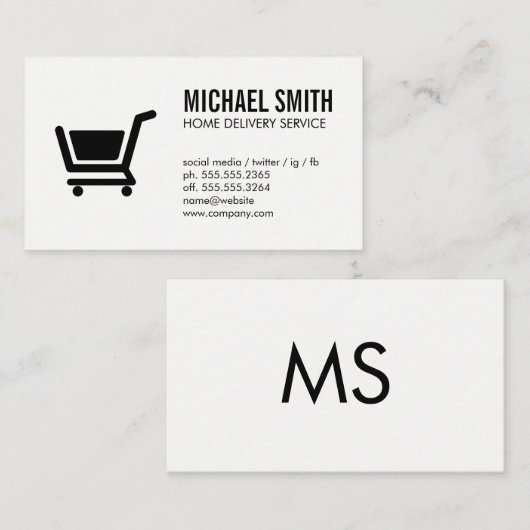 Carte De Visite E-commerce / Monogramme (Devant / Derrière)