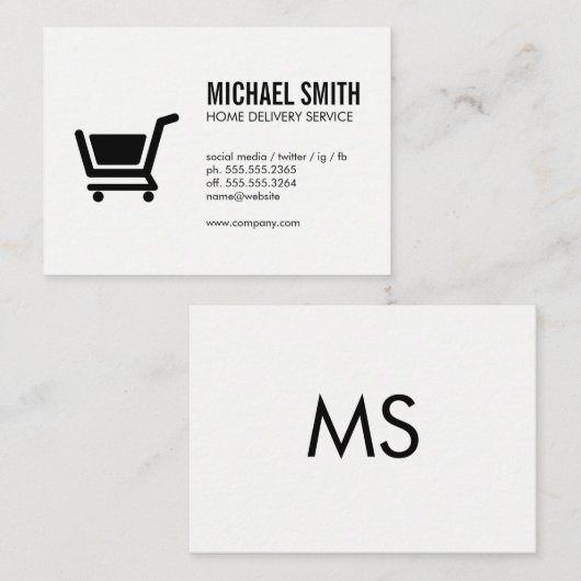 Carte De Visite E-commerce / Monogramme (Devant / Derrière)