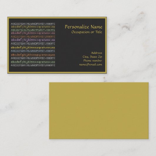 Carte De Visite EAC Alphabet Enseignant Enseignant (Devant / Derrière)