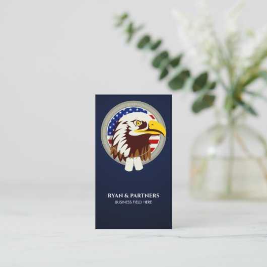 Carte De Visite Eagle Emblem USA Drapeau vertical (Debout devant)