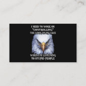 Carte De Visite Eagle J'Ai Besoin De Travailler À Contrôler Le Loo (Dos)