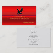 Carte De Visite Eagle noir Swooping sur l'effet rouge de (Devant / Derrière)