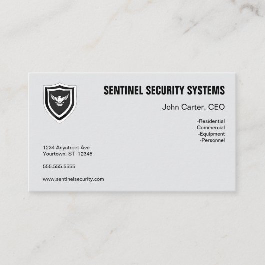 Carte De Visite Eagle Shield Security Protection (Devant)