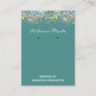 Carte De Visite Earring Display Faux Rainbow Metalitic Parties sci