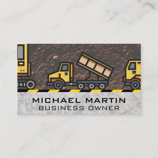 Carte De Visite Earth Mover | Véhicules de construction | Dirt (Devant)