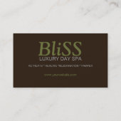 Carte De Visite Earth Nature Spa Health Resort avec Modèle photo (Dos)