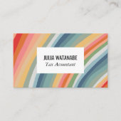 Carte De Visite Earth Rainbow Stripes QR Code Social Media Chic (Devant)