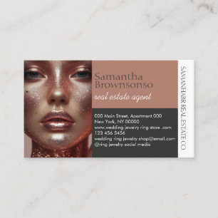 Carte De Visite Earth Tone Custom Photo Agence Beauté