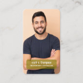 Carte De Visite Earth Tone Photo QR Code Connect With Me (Devant)