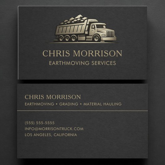 Carte De Visite Earthmoving Services Professional