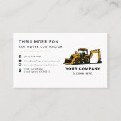 Carte De Visite Earthwork Contractor Professional (Devant)