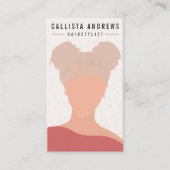 Carte De Visite Earthy Bohemian Blonde fille coiffeuse (Devant)