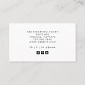 Carte De Visite Earthy Boho Gold Turquoise Tropical Floral (Dos)