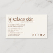 Carte De Visite Earthy Elegance Logo Beauté, Bien-être, Spa Tan (Dos)