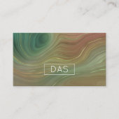 Carte De Visite Earthy Emerald Strata | Agate d'encre verte et dor (Devant)
