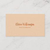 Carte De Visite Earthy Peach Rust Script Name Minimal Creative (Devant)