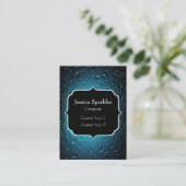 Carte De Visite Eau bleu Cool élégant gouttes avec Monogram (Debout devant)