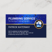 Carte De Visite Eau Bleue Baisse Couche de plomberie (Devant)