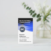 Carte De Visite Eau Bleue Élégante Wave auto Lavage de voiture (Debout devant)