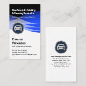 Carte De Visite Eau Bleue Élégante Wave auto Lavage de voiture (Devant / Derrière)