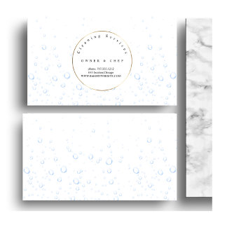 Carte De Visite eau bleue unique baisse le service de nettoyage mo