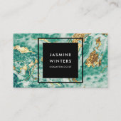 Carte De Visite Eau couleur or bleu turquoise chic (Devant)