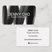 Carte De Visite Eau de la brosse à rayures noire profonde (Devant / Derrière)