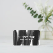 Carte De Visite Eau de la brosse à rayures noire profonde (Debout devant)