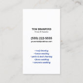 Carte De Visite Eau de lavage de pression gouttes d'alimentation D (Dos)