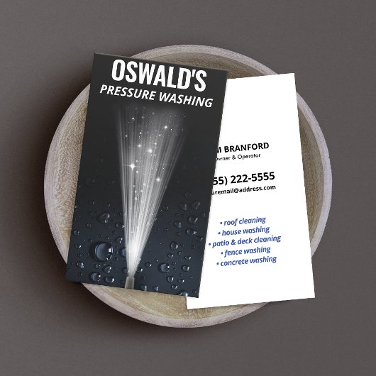 Carte De Visite Eau de lavage de pression gouttes d'alimentation D