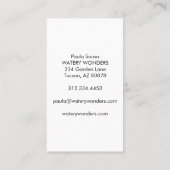 Carte De Visite Eau Éclairage Piscine Nettoyant Gardener (Dos)