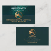 Carte De Visite Eau verte d'émeraude Plomberie de cuivre Faucet (Devant / Derrière)