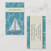 Carte De Visite Eau Whimsical et voilier Nautique (Devant / Derrière)