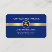 Carte De Visite Eaux bleues Coins de plomberie d'or (Dos)